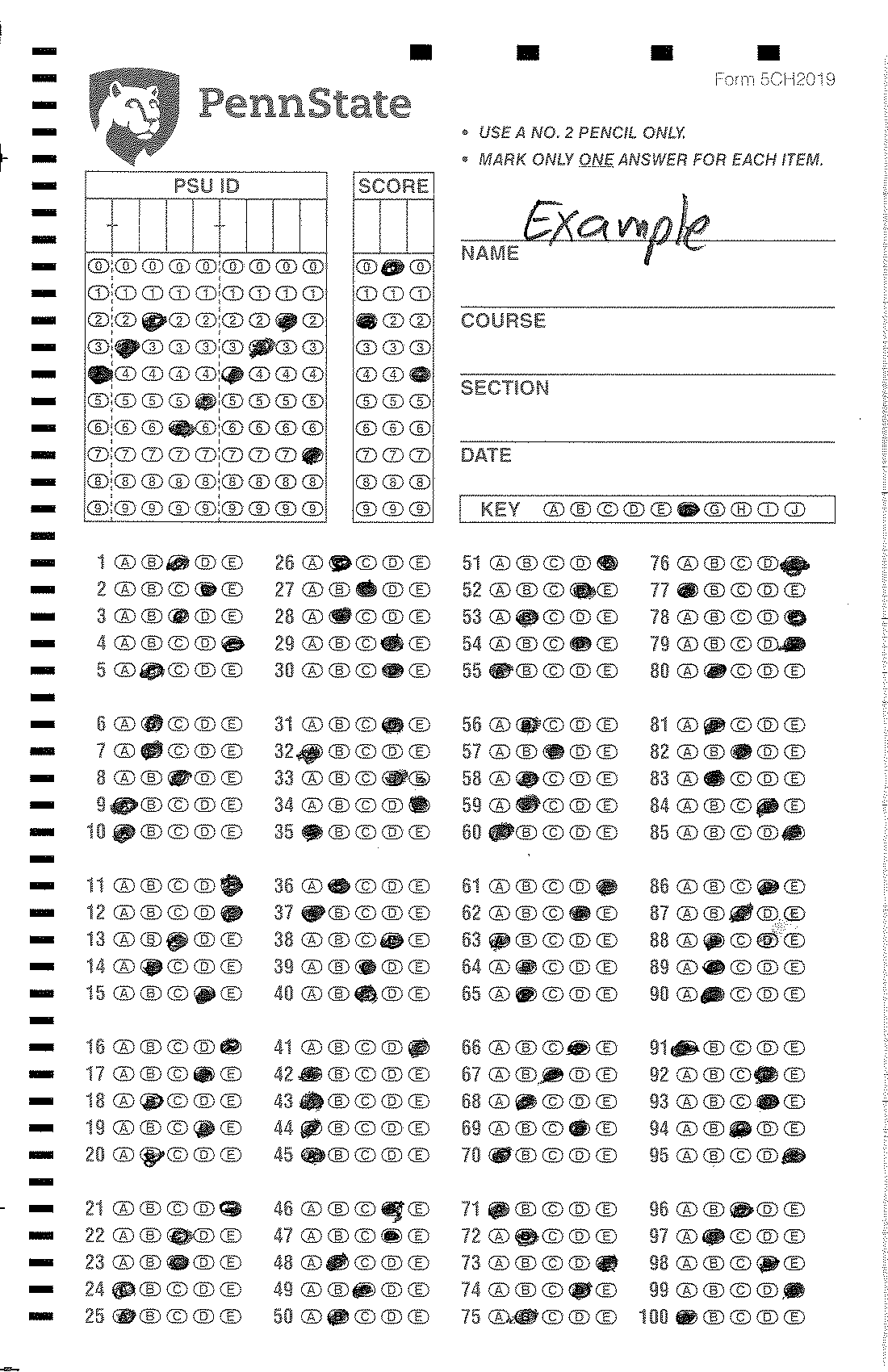 Example Scantron